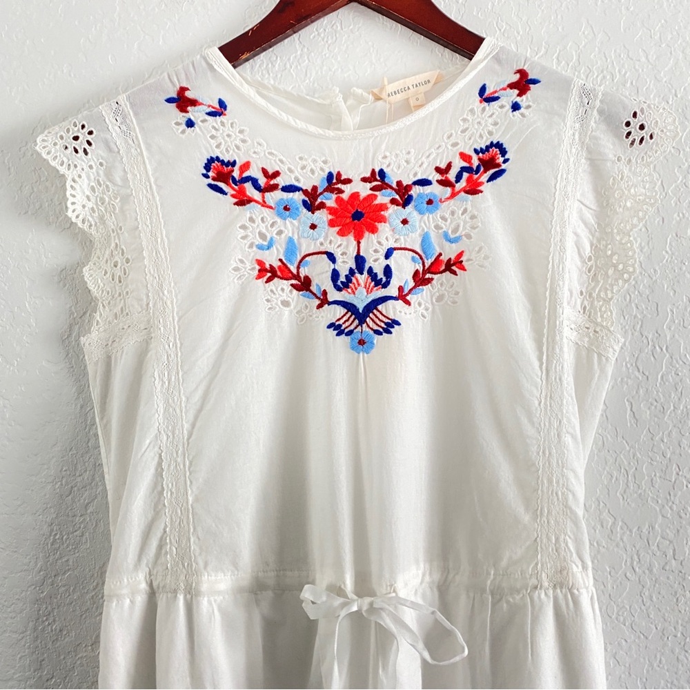 Rebecca Taylor White Embroidered eyelet Dress - Picture 7 of 13